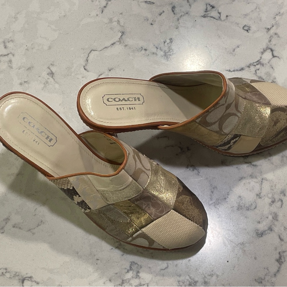 Coach mules, 2 inch heel.